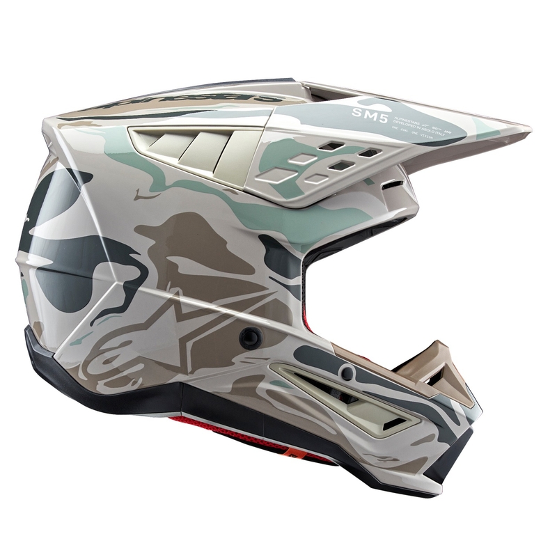 Alpinestars S-M5 Mineral γκρι-πράσινο κράνος motocross παραλλαγής