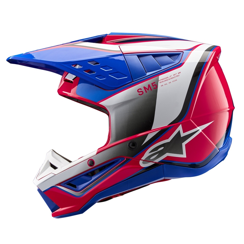 Alpinestars S-M5 Sail Κράνος Motocross λευκό-ροζ-μπλε