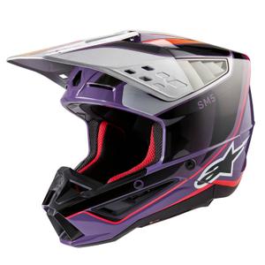 Alpinestars S-M5 Sail κράνος motocross μοβ-μαύρο-ασημί