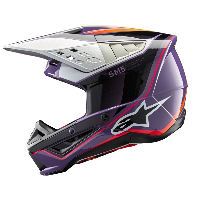 Alpinestars S-M5 Sail κράνος motocross μοβ-μαύρο-ασημί