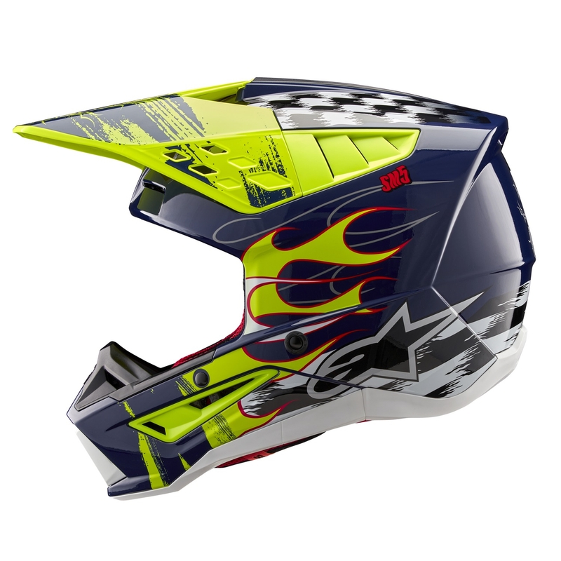 Alpinestars S-M5 Rash κράνος motocross μπλε-κίτρινο φλούο
