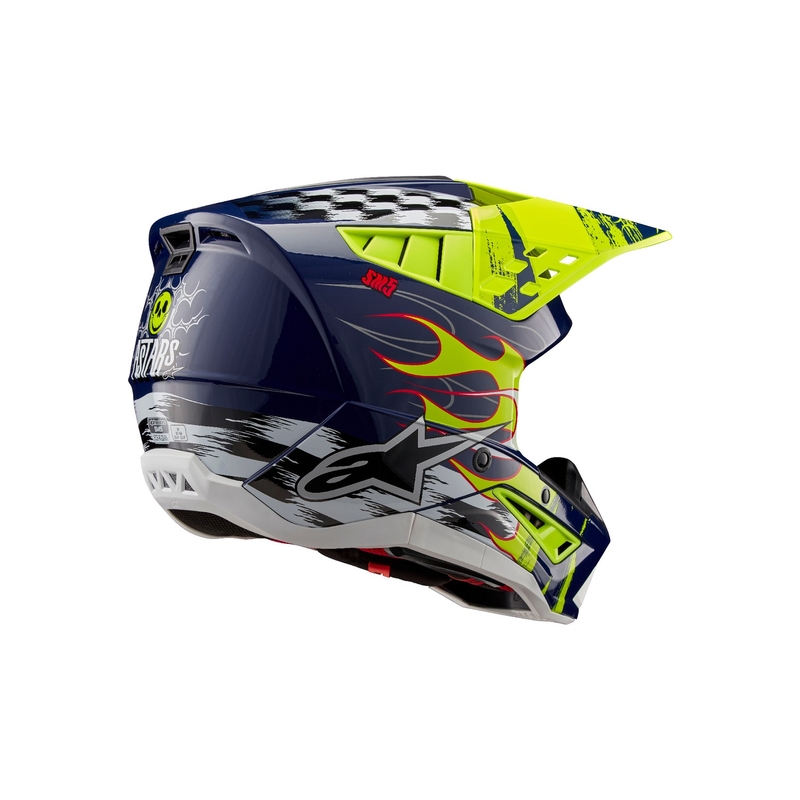 Alpinestars S-M5 Rash κράνος motocross μπλε-κίτρινο φλούο