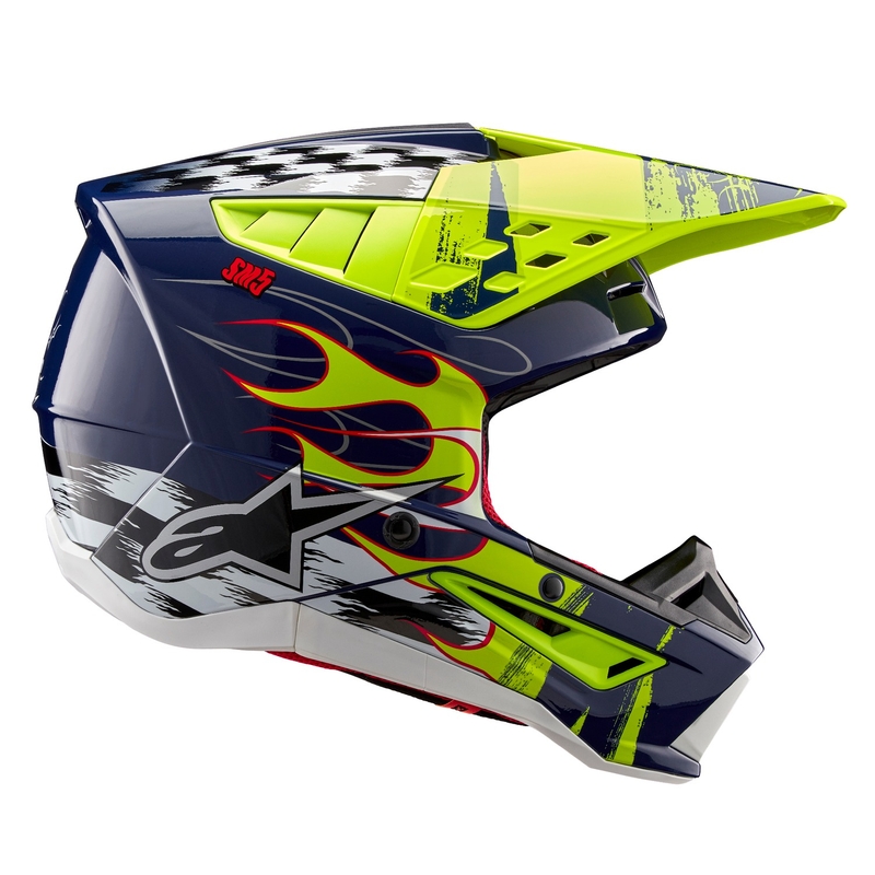 Alpinestars S-M5 Rash κράνος motocross μπλε-κίτρινο φλούο