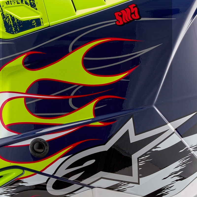 Alpinestars S-M5 Rash κράνος motocross μπλε-κίτρινο φλούο