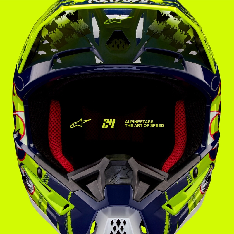 Alpinestars S-M5 Rash κράνος motocross μπλε-κίτρινο φλούο