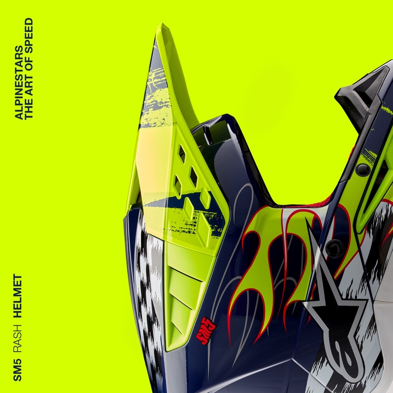 Alpinestars S-M5 Rash κράνος motocross μπλε-κίτρινο φλούο