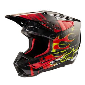 Alpinestars S-M5 Rash γκρι-φλούο κόκκινο κράνος motocross