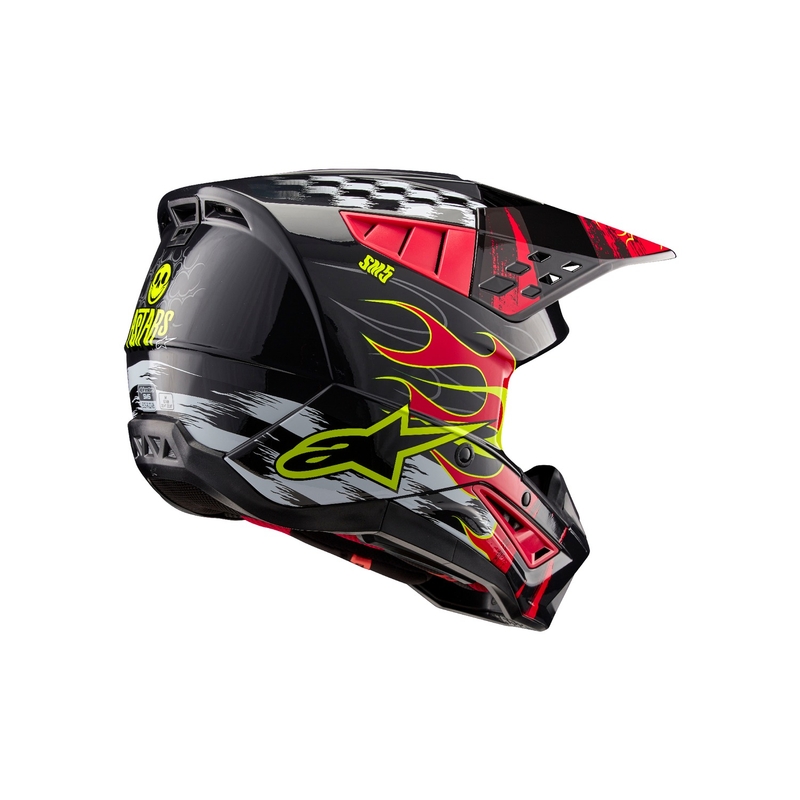 Alpinestars S-M5 Rash γκρι-φλούο κόκκινο κράνος motocross