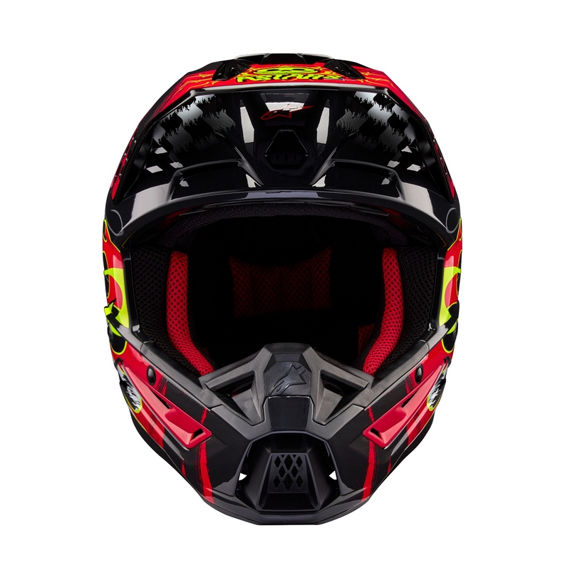 Alpinestars S-M5 Rash γκρι-φλούο κόκκινο κράνος motocross