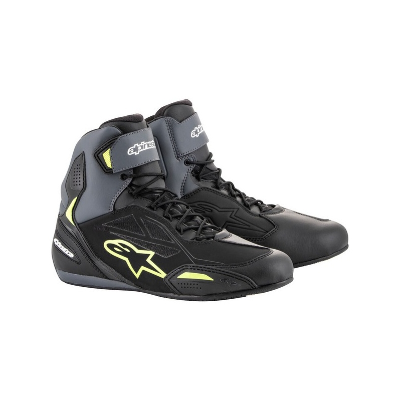 Alpinestars Faster-3 Drystar μαύρο-γκρι-φλούο κίτρινο μπότες μοτοσικλέτας