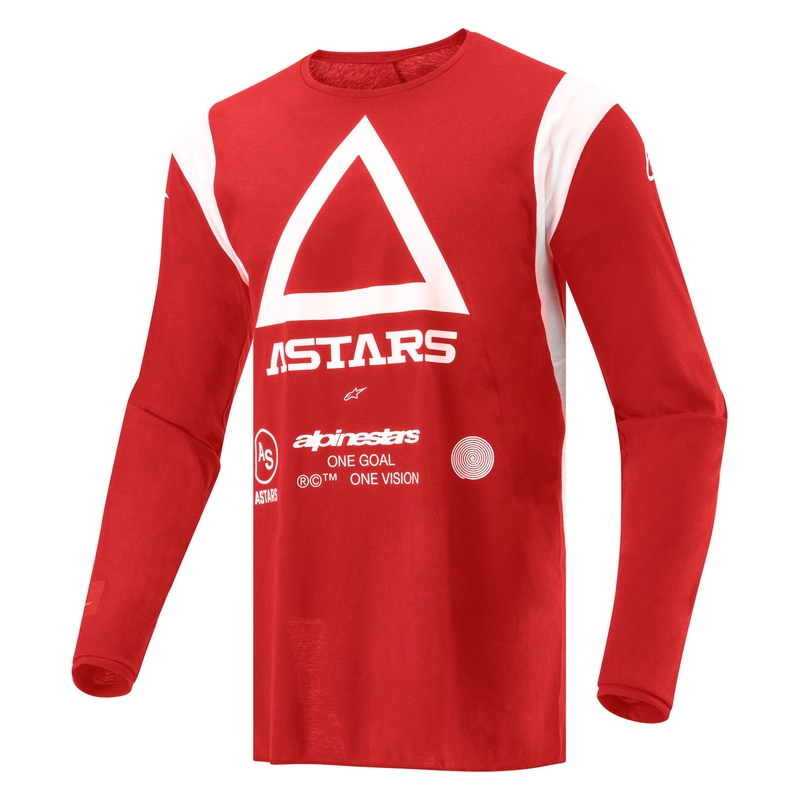 Alpinestars Techdura fluo κόκκινη φανέλα motocross