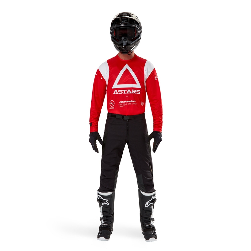 Alpinestars Techdura fluo κόκκινη φανέλα motocross
