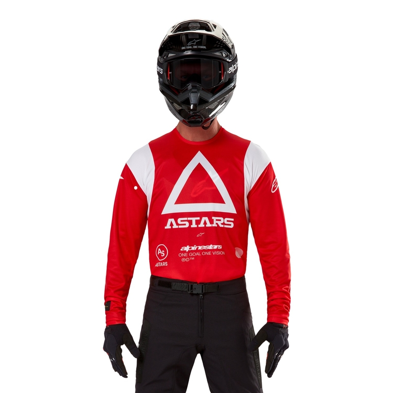 Alpinestars Techdura fluo κόκκινη φανέλα motocross