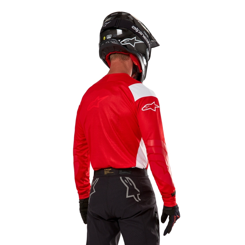 Alpinestars Techdura fluo κόκκινη φανέλα motocross