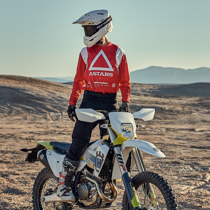 Alpinestars Techdura fluo κόκκινη φανέλα motocross