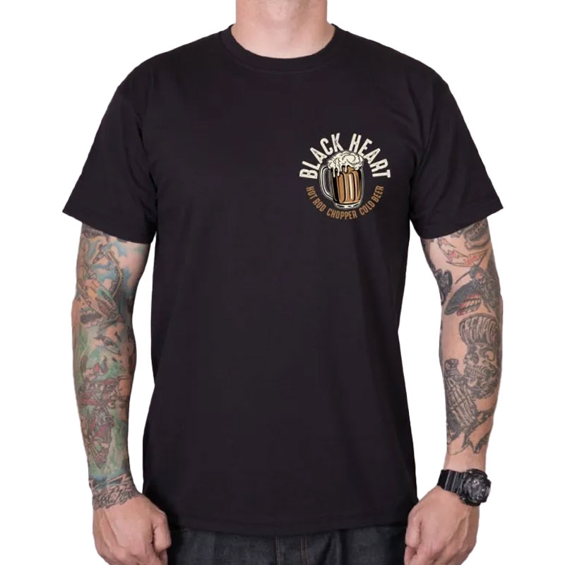 T-shirt Black Heart Beer Biker μαύρο