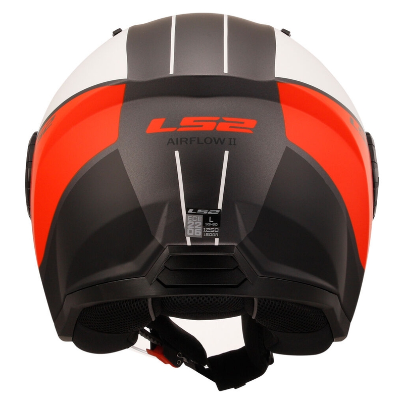Ανοιχτό κράνος μοτοσικλέτας LS2 OF616 Airflow II Κάλυμμα ματ λευκό και κόκκινο