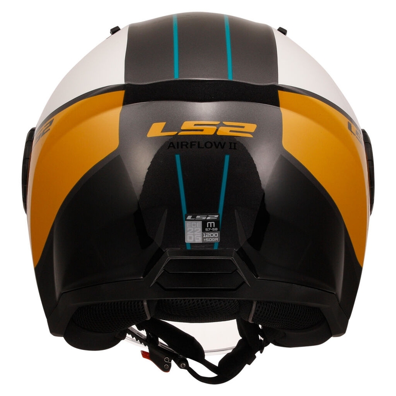 Ανοιχτό κράνος μοτοσικλέτας LS2 OF616 Airflow II Κάλυμμα γυαλιστερό λευκό-καφέ
