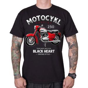 T-shirt Black Heart Motorcycle Panelka μαύρο