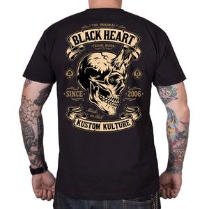 T-shirt Black Heart Devil Skull μαύρο