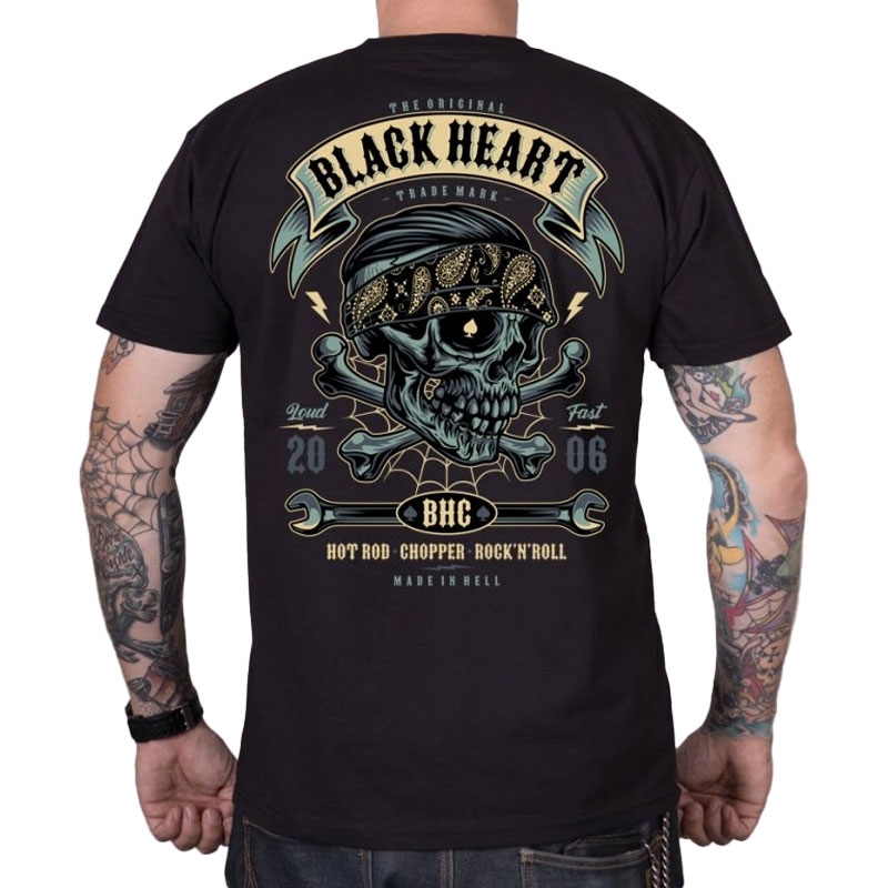 T-shirt Black Heart Bandana Boy μαύρο