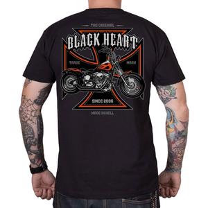 T-shirt Black Heart Motorcycle Cross μαύρο