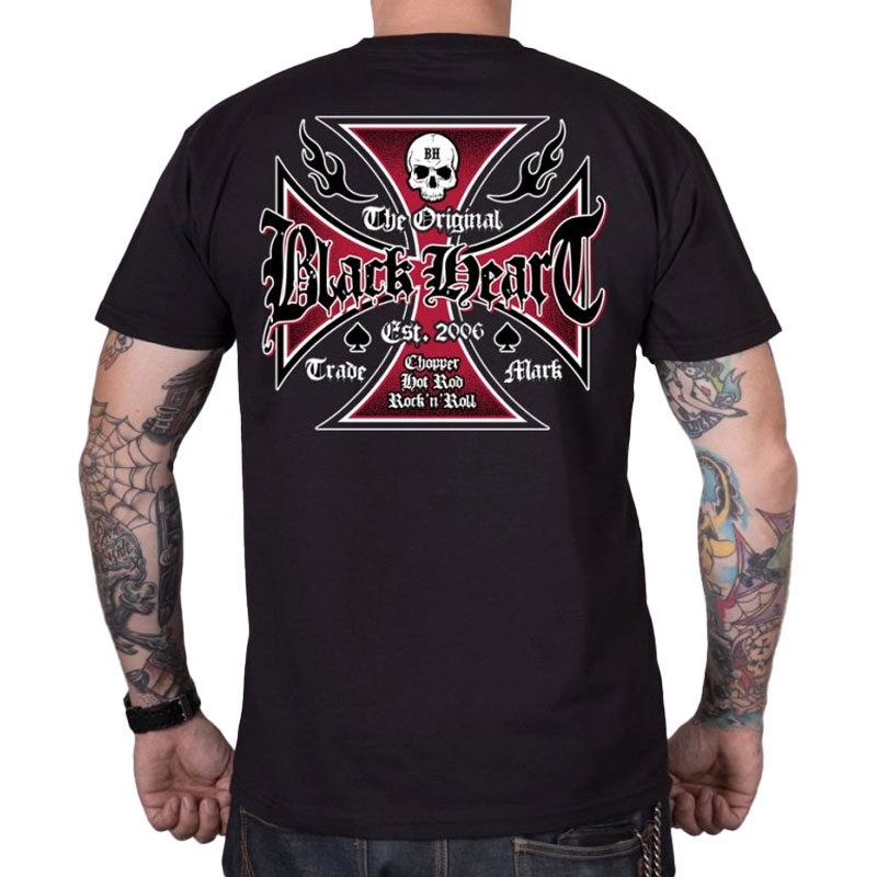 Tričko Black Heart Cross černé