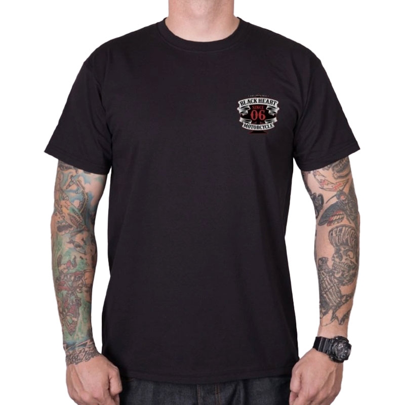 T-shirt Black Heart Skeleton Chopper μαύρο