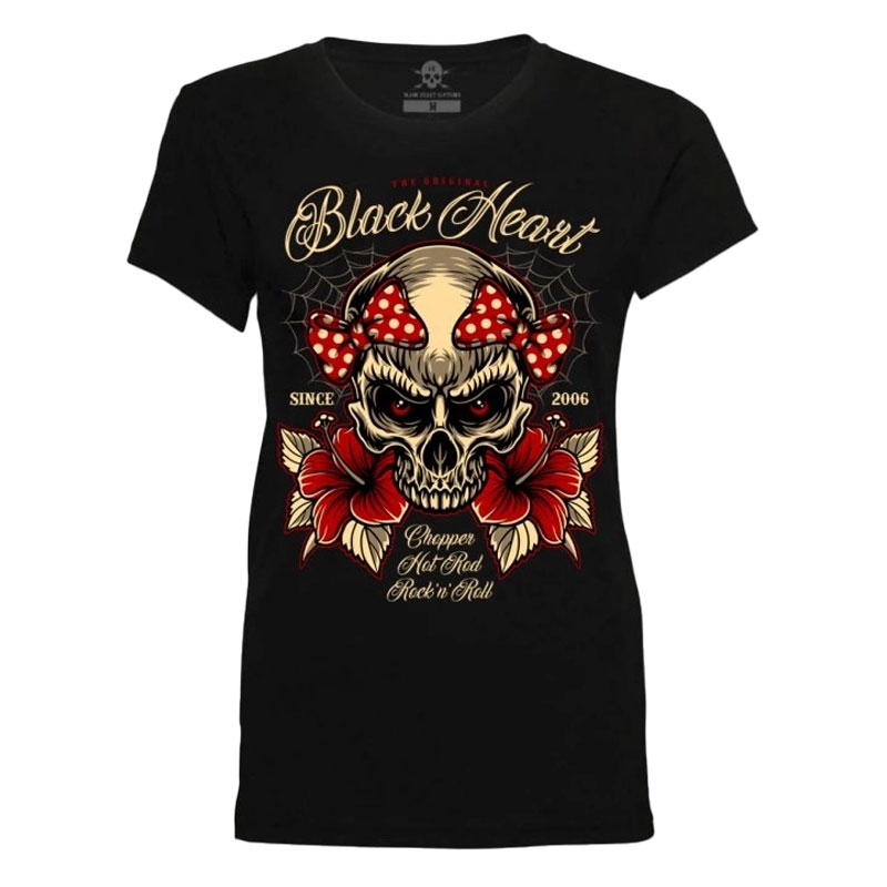 Γυναικείο T-shirt Black Heart Ariella μαύρο