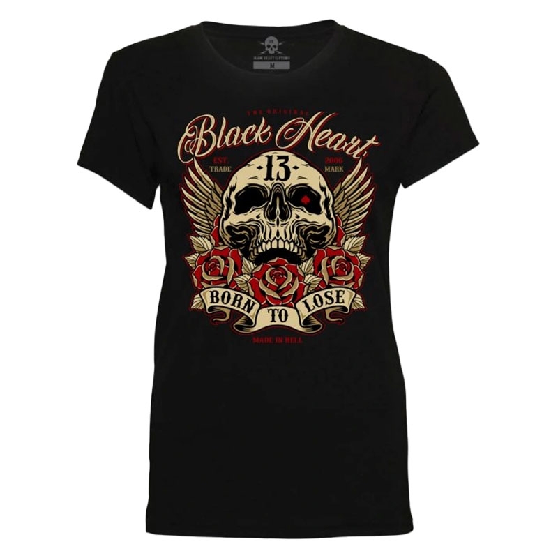 Γυναικείο T-shirt Black Heart Born To Lose μαύρο