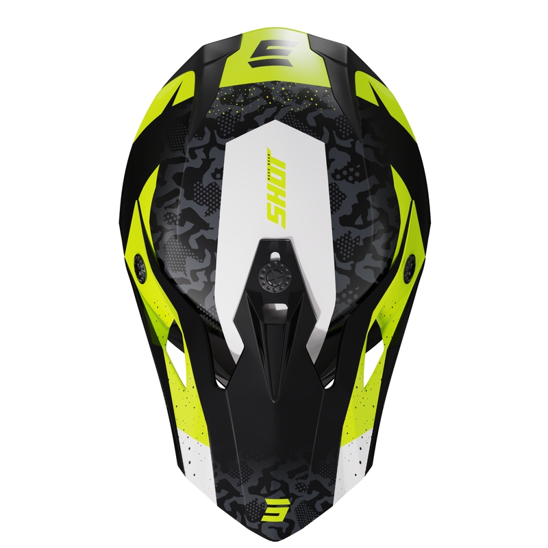 Παιδικό κράνος motocross Shot Pulse Airfit γυαλιστερό μαύρο-λευκό-κίτρινο φλούο προσφορά