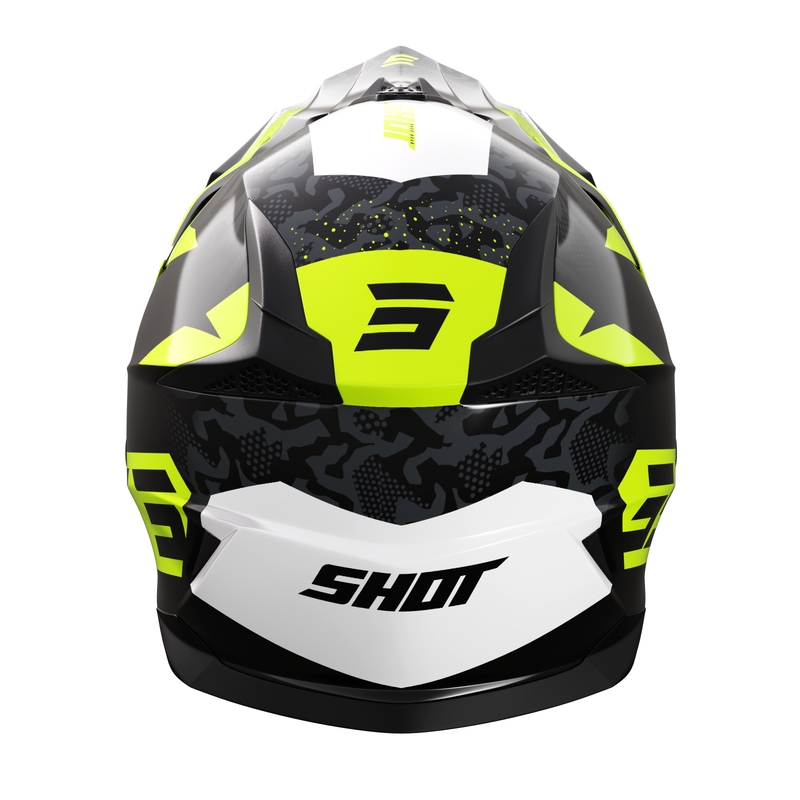 Παιδικό κράνος motocross Shot Pulse Airfit γυαλιστερό μαύρο-λευκό-κίτρινο φλούο προσφορά