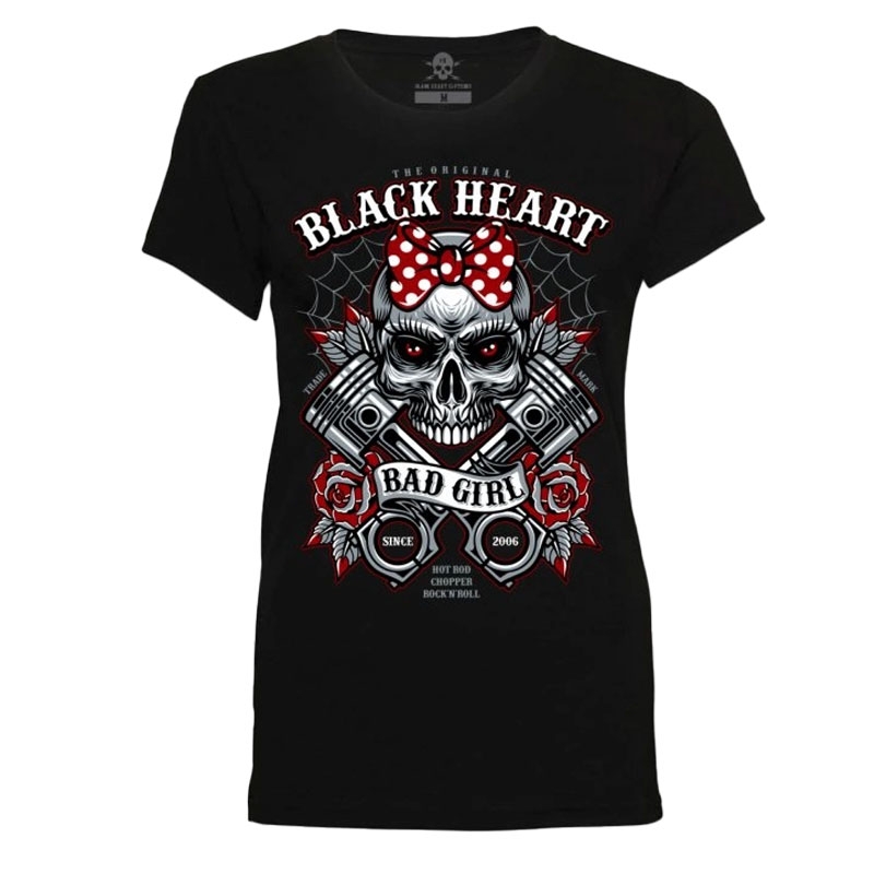 Γυναικείο T-shirt Black Heart Bell Piston T-shirt μαύρο