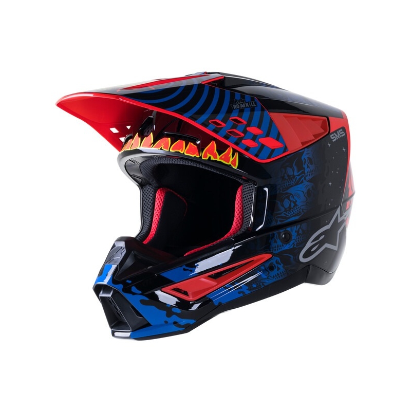 Alpinestars S-M5 Solar Flare Black-Blue-Fluo Red-Fluo Yellow Κράνος Motocross προσφορά