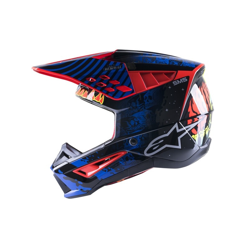 Alpinestars S-M5 Solar Flare Black-Blue-Fluo Red-Fluo Yellow Κράνος Motocross προσφορά