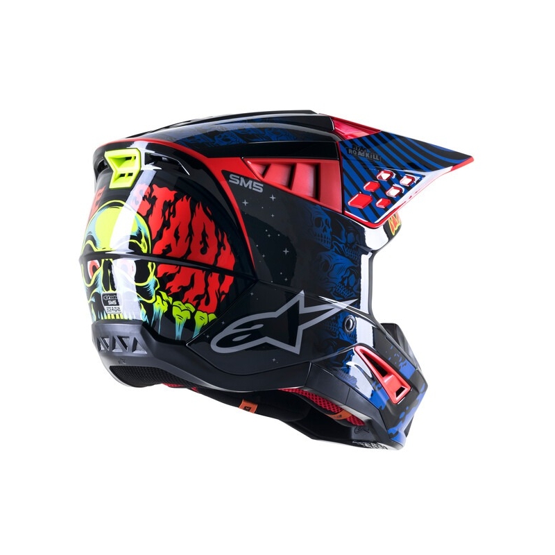 Alpinestars S-M5 Solar Flare Black-Blue-Fluo Red-Fluo Yellow Κράνος Motocross προσφορά