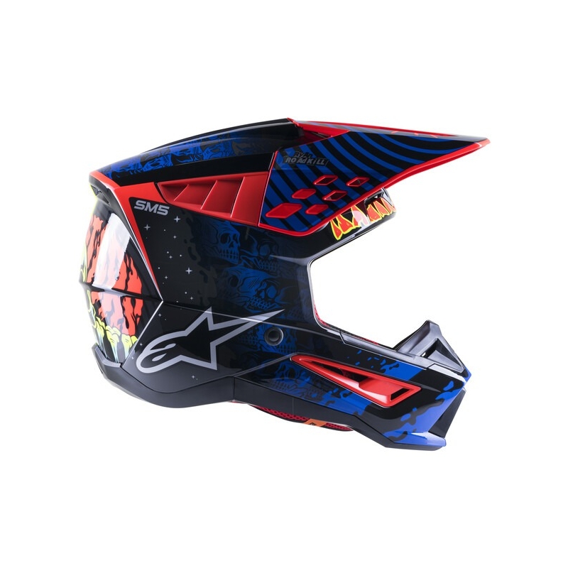 Alpinestars S-M5 Solar Flare Black-Blue-Fluo Red-Fluo Yellow Κράνος Motocross προσφορά