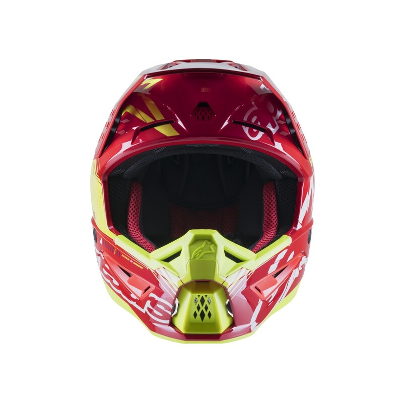 Alpinestars S-M5 Action κόκκινο-φλούο κίτρινο-λευκό-μπλε κράνος motocross