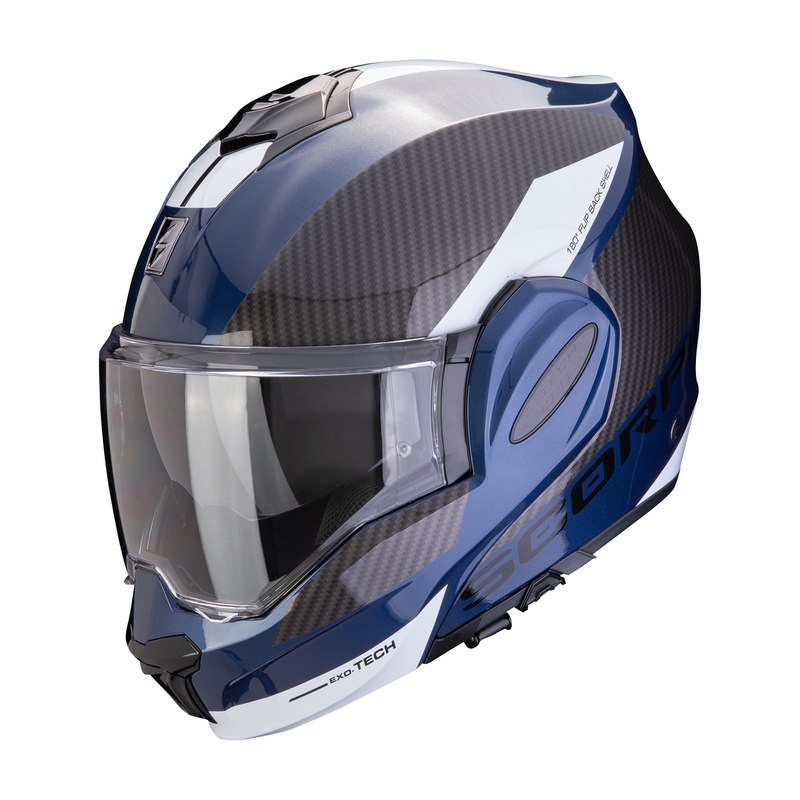 Πτυσσόμενο κράνος μοτοσικλέτας Scorpion EXO-TECH EVO TEAM μπλε-μαύρο-λευκό προσφορά
