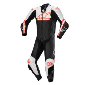 Alpinestars Missile 2 Ward Black-White-Fluo Red δερμάτινη φόρμα μοτοσικλέτας