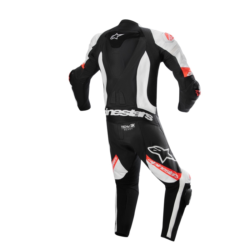 Alpinestars Missile 2 Ward Black-White-Fluo Red δερμάτινη φόρμα μοτοσικλέτας