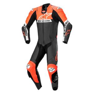 Alpinestars Missile 2 Ward Black-Fluo Red-White δερμάτινη φόρμα μοτοσικλέτας