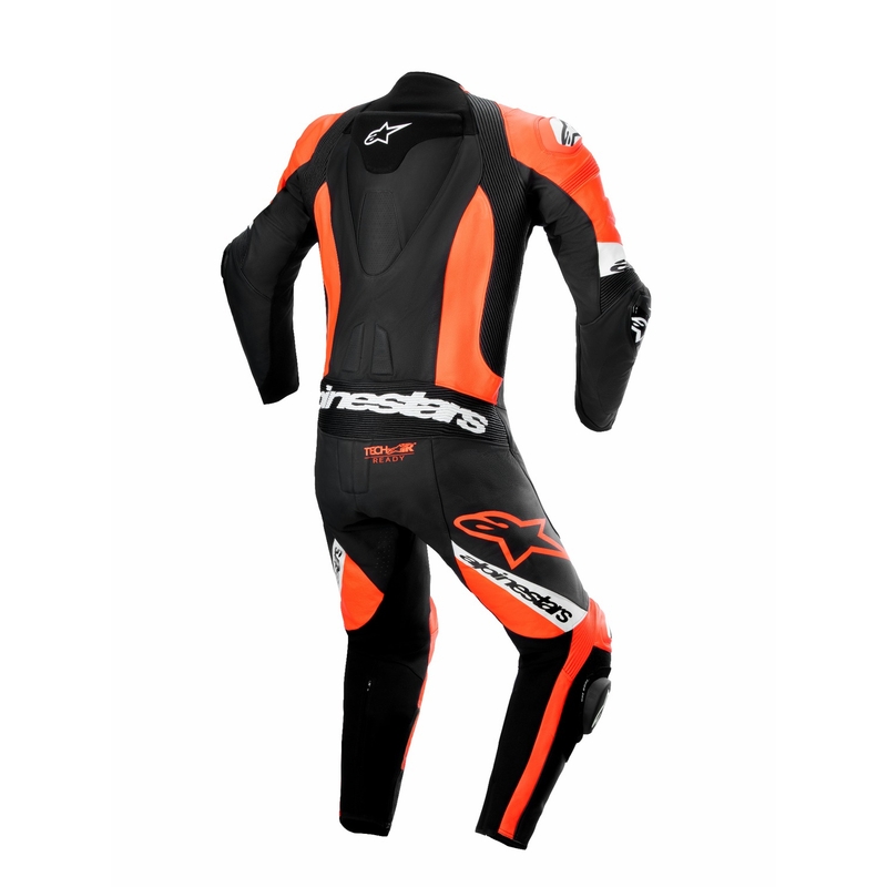 Alpinestars Missile 2 Ward Black-Fluo Red-White δερμάτινη φόρμα μοτοσικλέτας