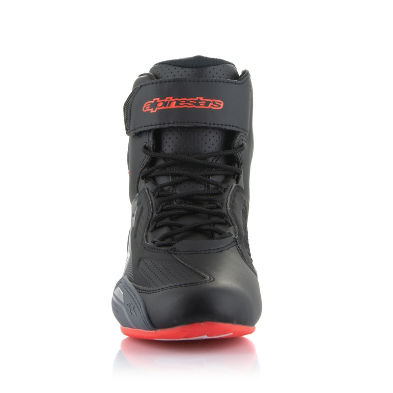 Alpinestars Faster-3 μαύρες-γκρι-φλούο κόκκινες μπότες μοτοσικλέτας