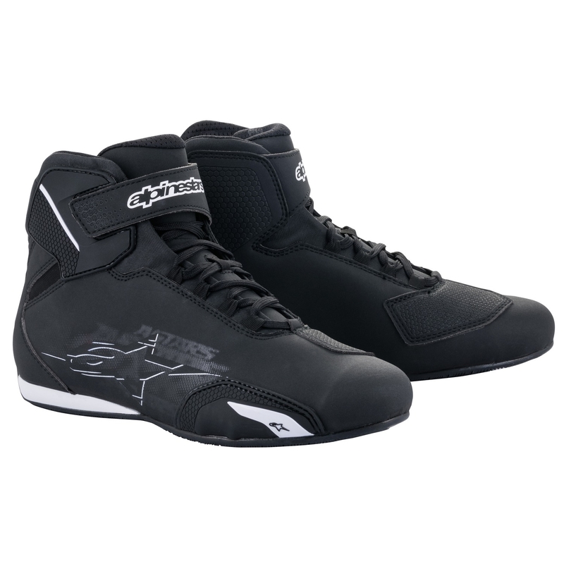 Alpinestars Sector Black and White Μπότες μοτοσικλέτας