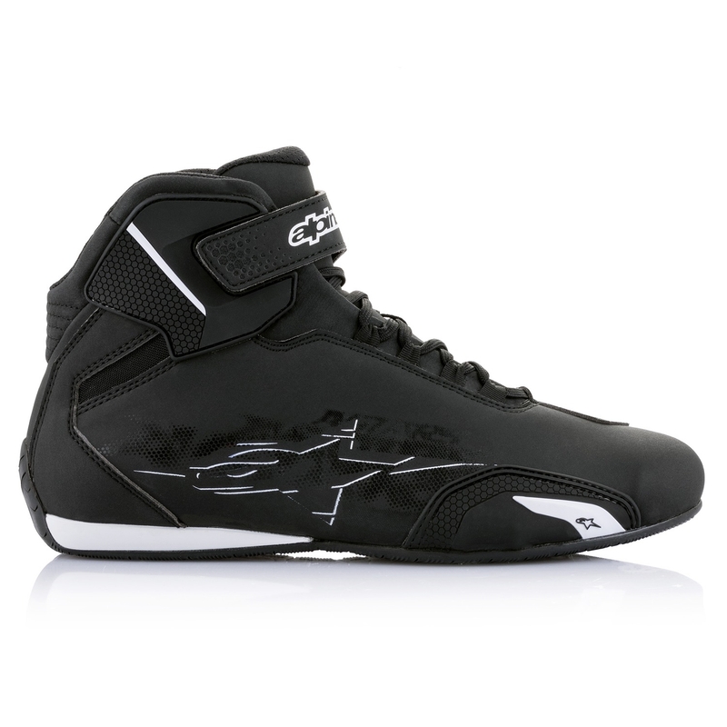 Alpinestars Sector Black and White Μπότες μοτοσικλέτας