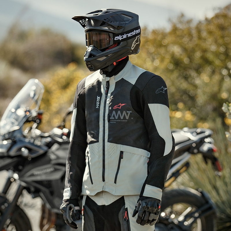 Μπουφάν μοτοσικλέτας Alpinestars Amt 7 Air ανοιχτό γκρι-μαύρο