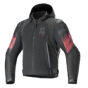 Alpinestars Zaca Air Venom αδιάβροχο μαύρο/φλούο κόκκινο μπουφάν μοτοσικλέτας