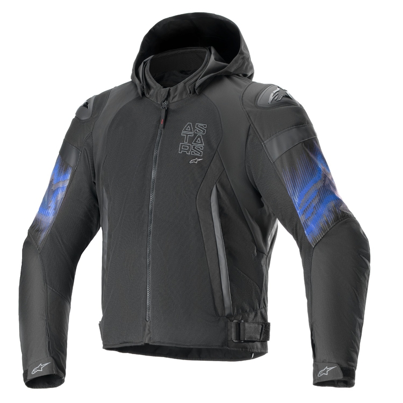 Alpinestars Zaca Air Venom αδιάβροχο μαύρο/μπλε μπουφάν μοτοσικλέτας
