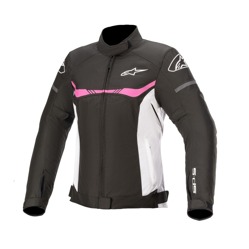 Alpinestars Stella T-SPS γυναικείο αδιάβροχο μπουφάν μοτοσικλέτας σε μαύρο, λευκό και ροζ χρώμα